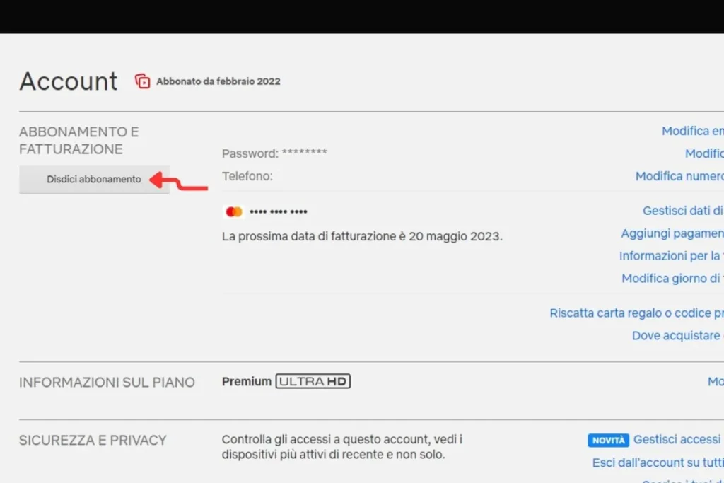 come disdire abbonamento netflix da pc